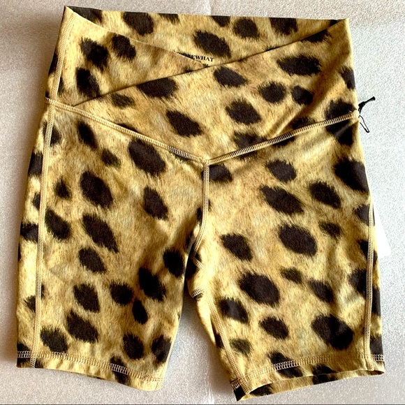 WeWoreWhat Splice Cheetah Print Bike Shorts - Picture 2 of 7